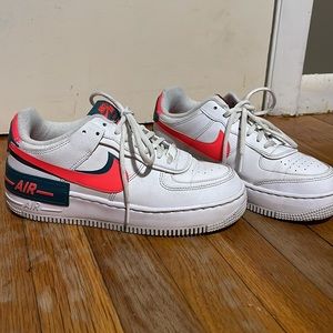 Nike Shadow Air Force 1s Blue & Pink